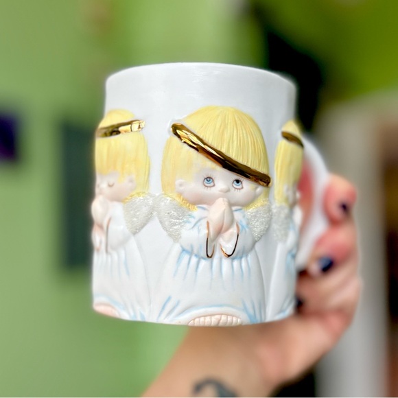 Vintage Praying Angel Babies Collectible Home Kitchen Coffee Tea Mug Cup - Picture 5 of 8